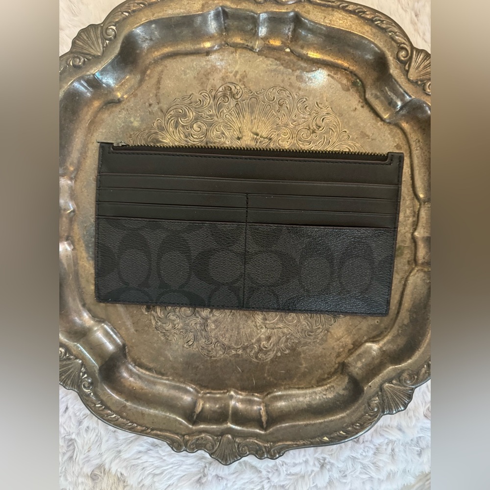 Coach large zip card case. Small blemish on id pocket